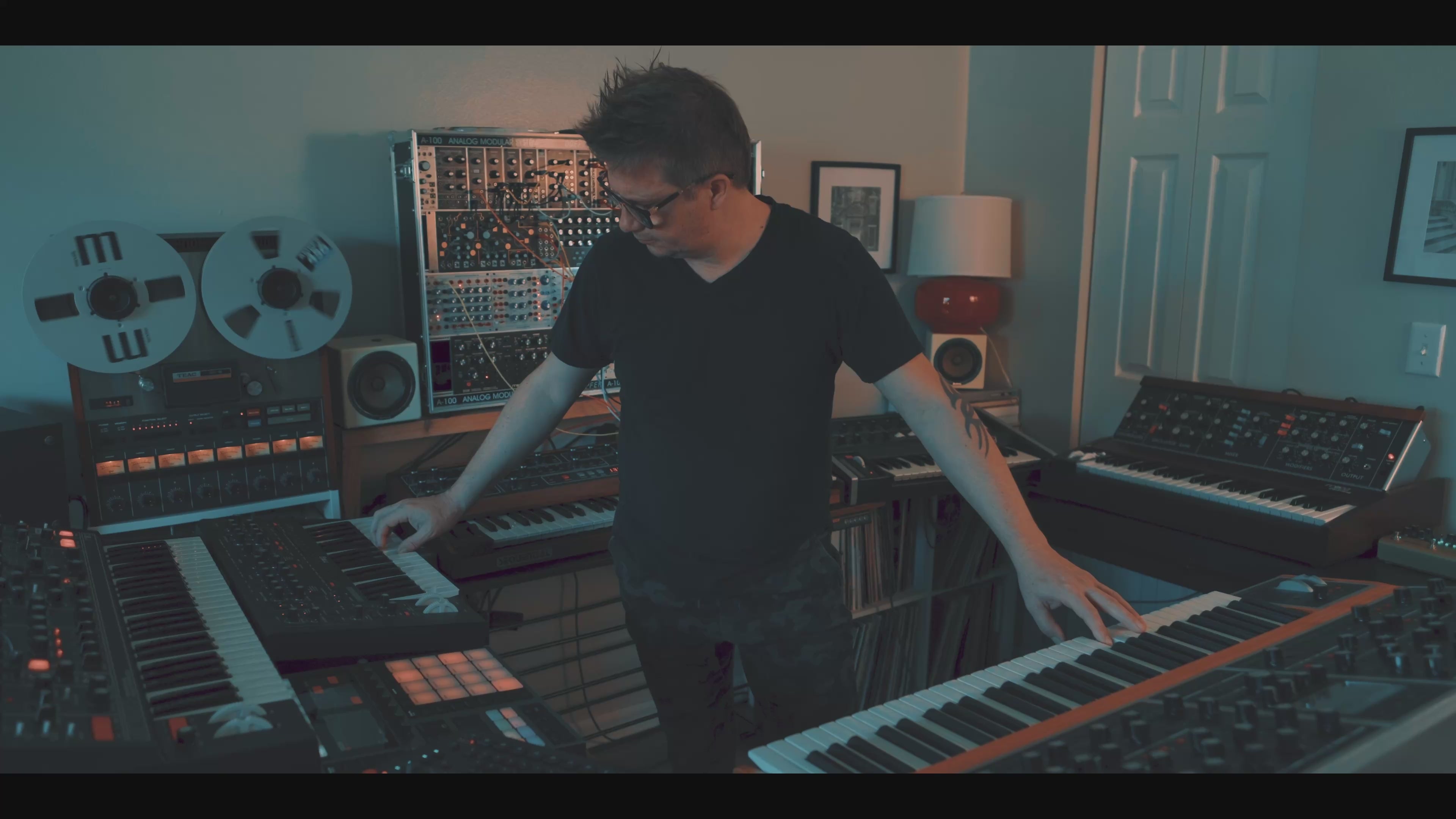 Load video: Caught In Joy recording a new album with analog hardware synthesizers