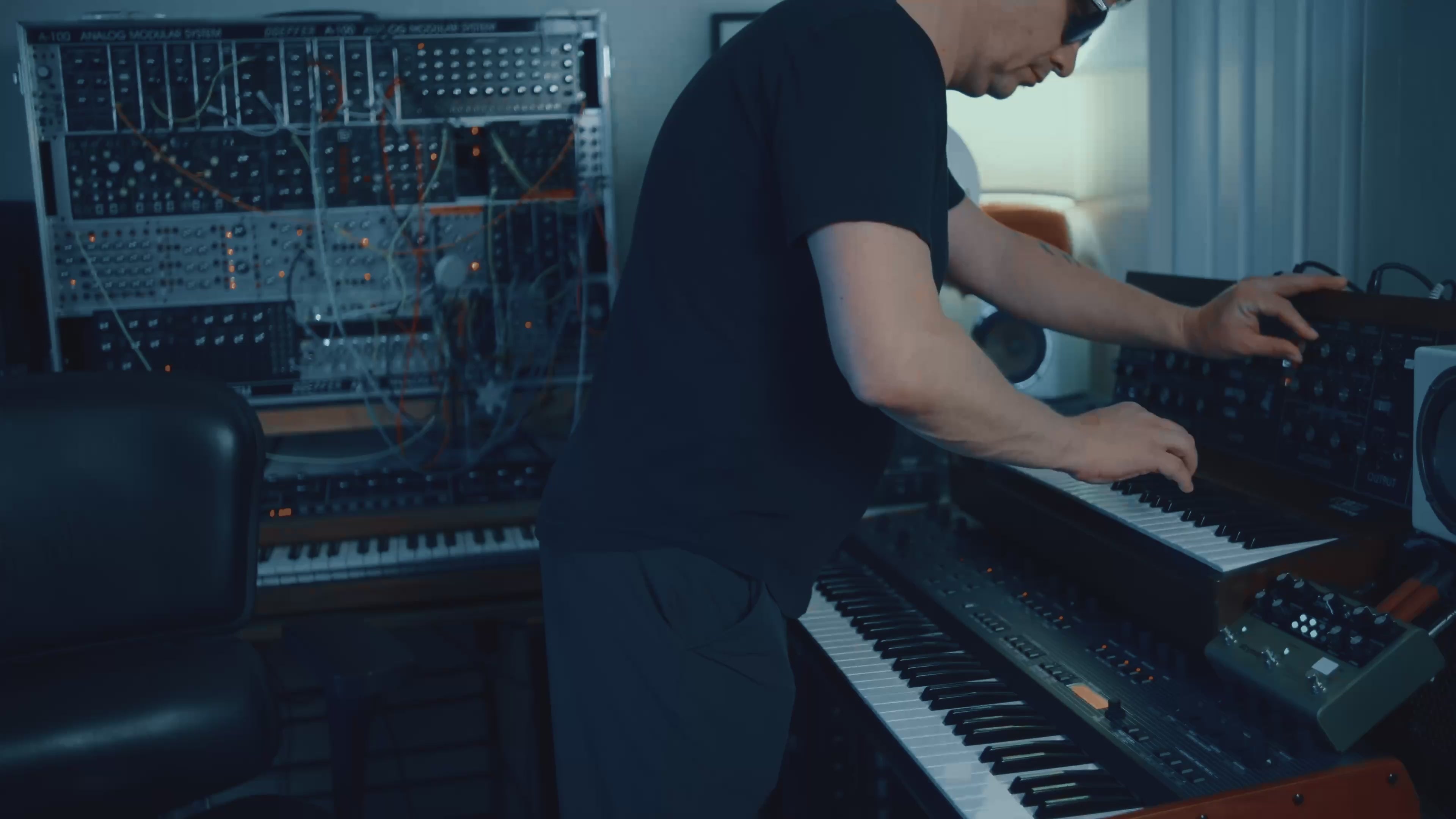 Load video: Caught In Joy recording a new album with analog hardware synthesizers