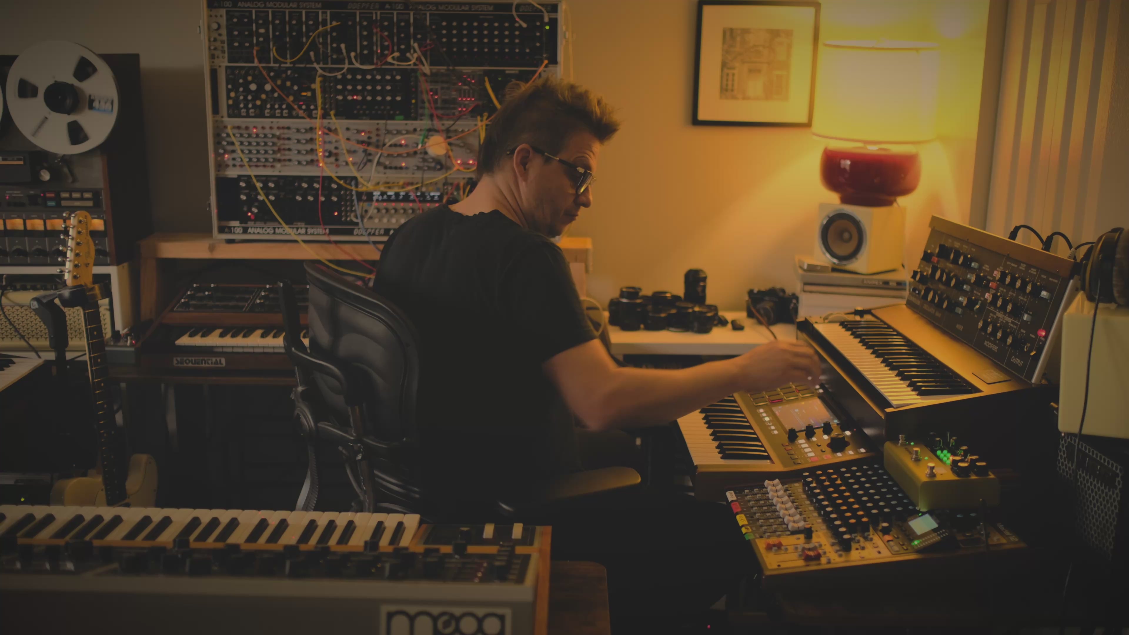 Load video: Caught In Joy recording a new album with analog hardware synthesizers