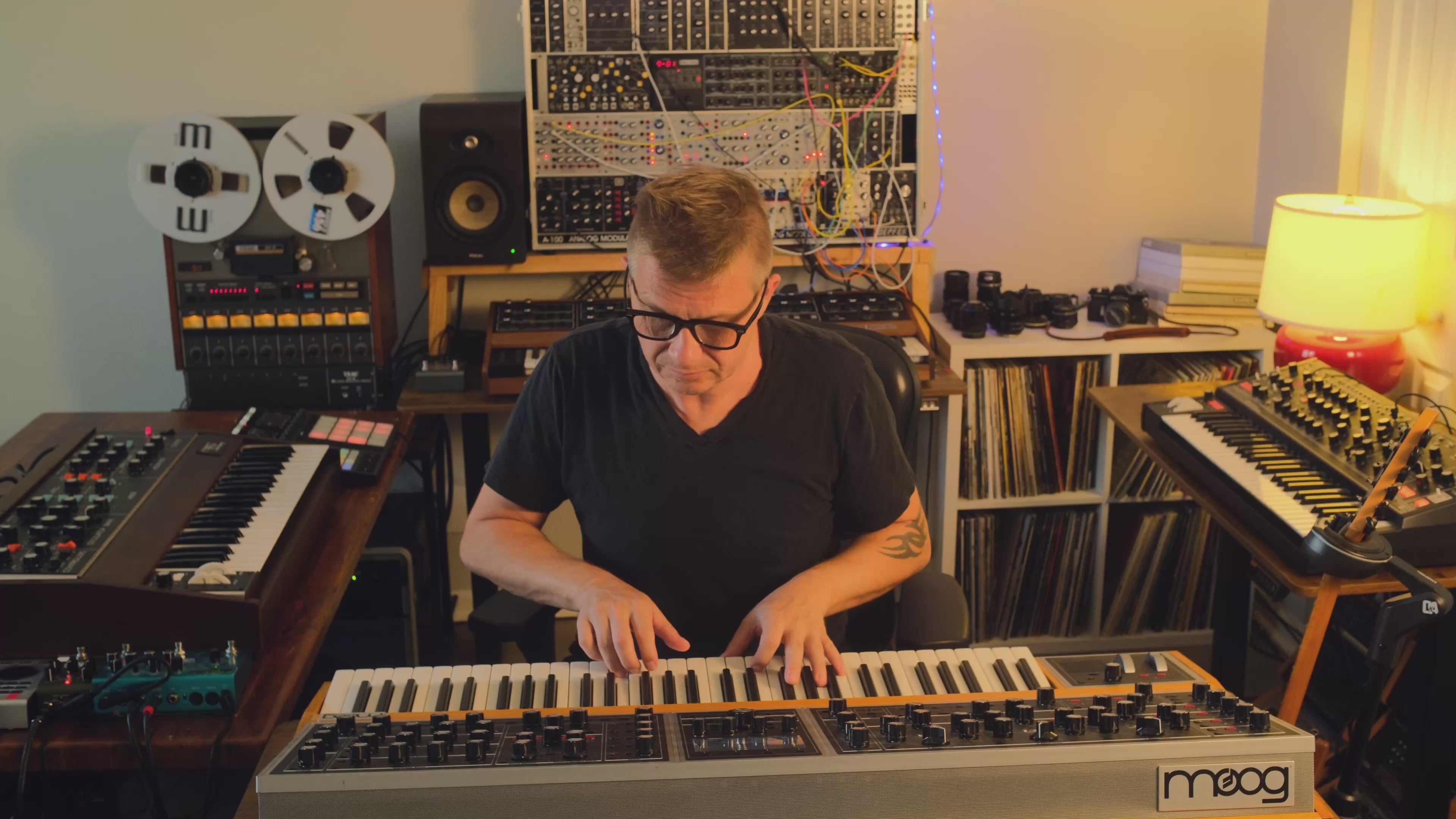 Load video: Caught In Joy recording a new album with analog hardware synthesizers